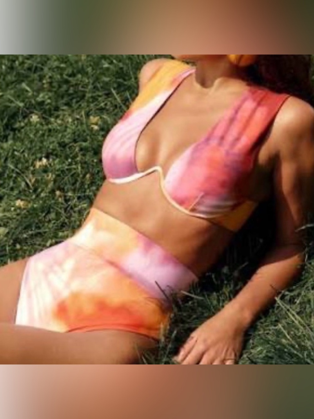 New NWT ANDREA IYAMAH Kuwa Dani print underwire tie dye bikini swim top